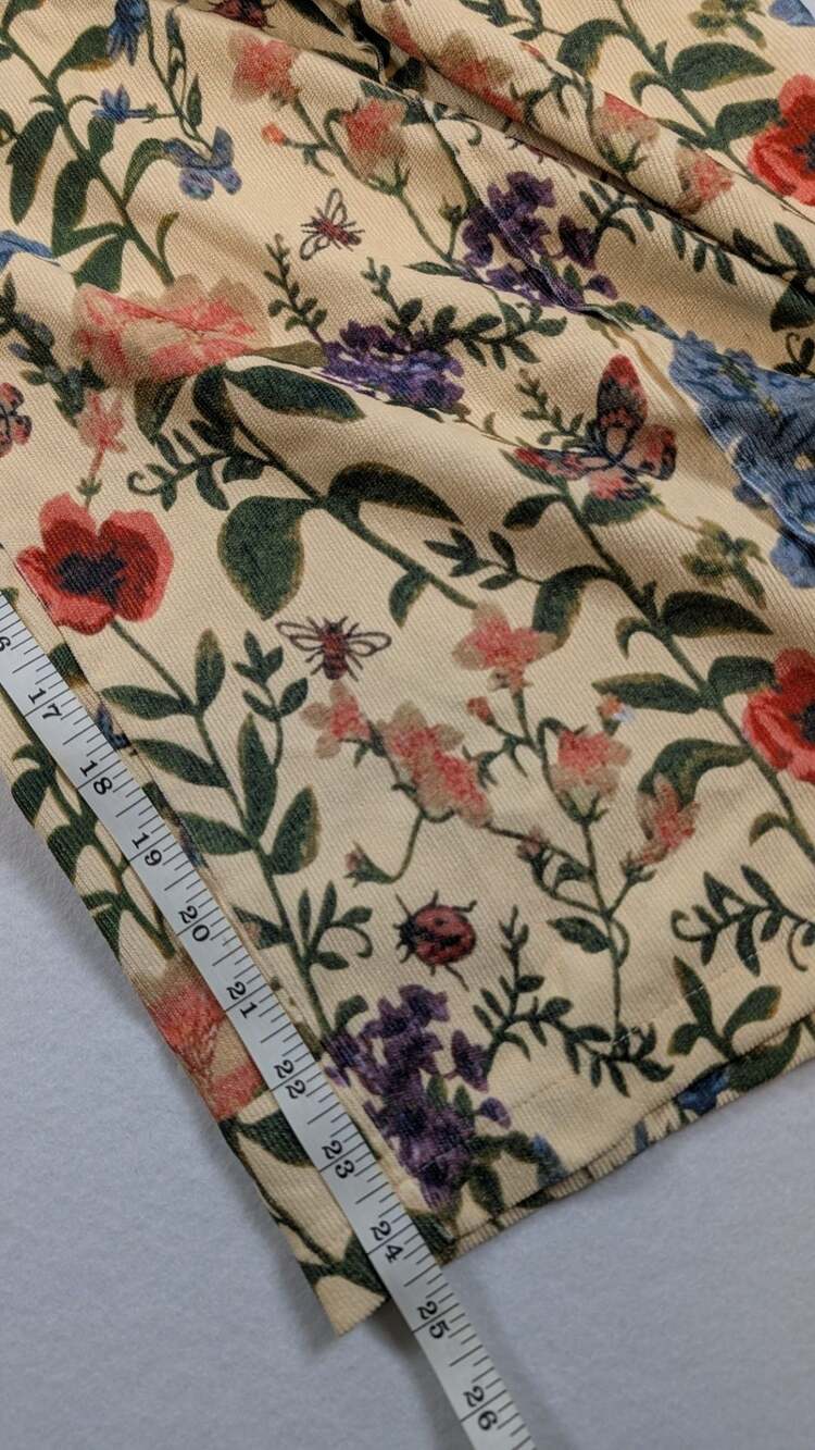 Vintage Floral Print Corduroy Overalls Jumpsuit - Picture 6 of 7